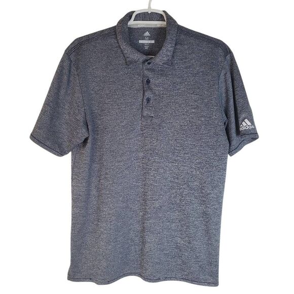 Adidas Other - Adidas Marled Short Sleeve Performance Golf Polo Shirt Blue Grey UPF 30 Medium